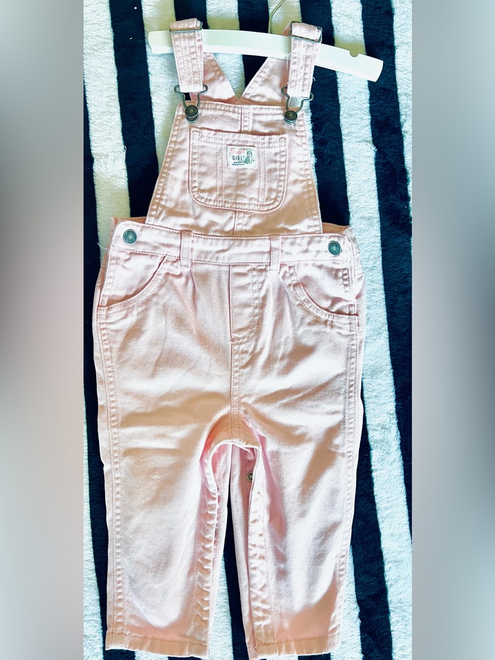 Carter's Light Pink Denim Overalls for Girls